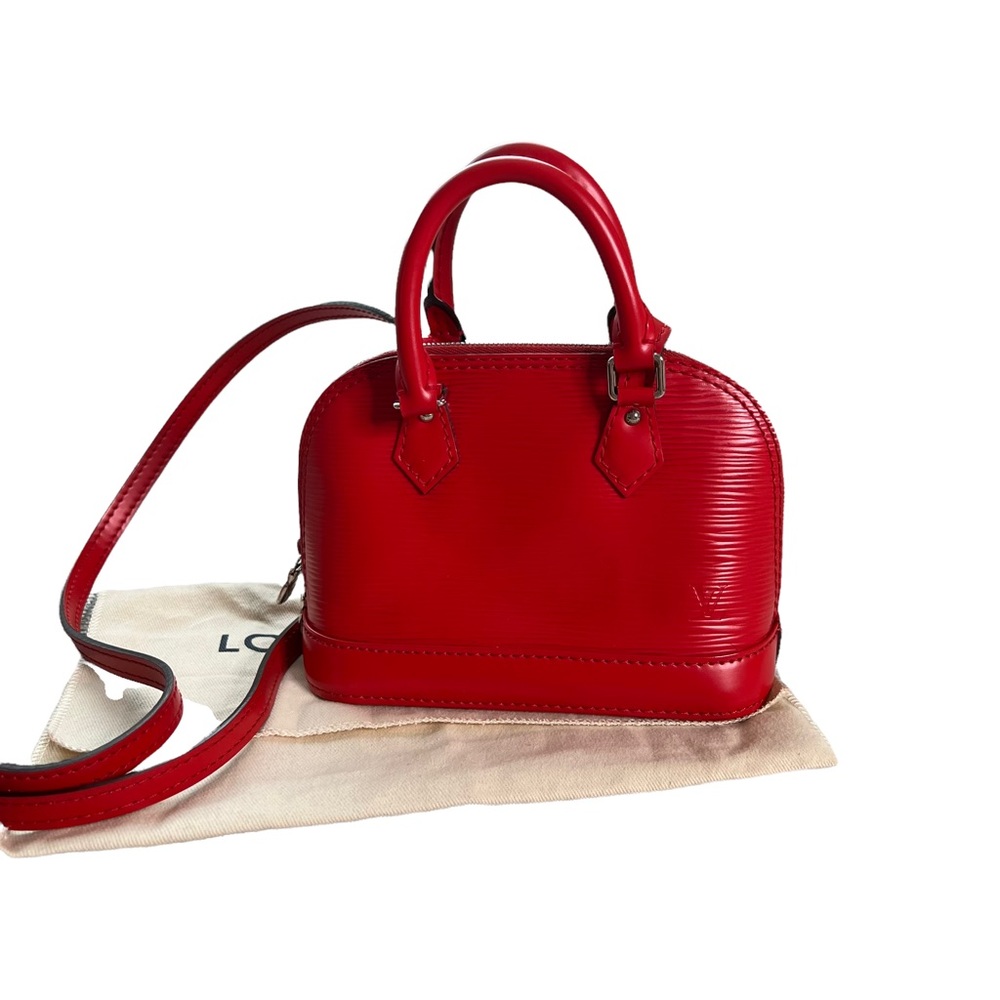 LV Louis Vuitton Red Epi Alma Nano